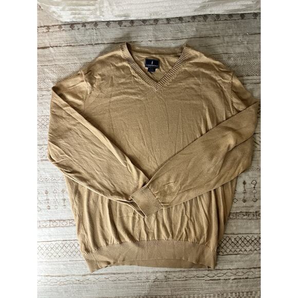 Lanesboro Extra Large Cotton + Cashmere Mens Brown Sweater - Picture 1 of 5